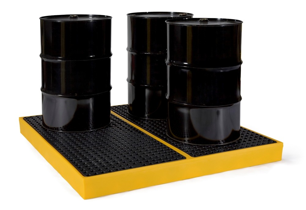 Spill-palletlow,-4-drums-1600-x-1600-x-150-mm,-240-liter