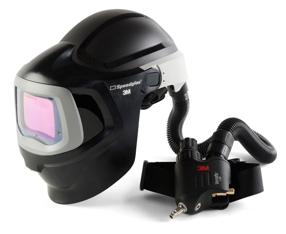 Welding-shield-with-safety-helmetSpeedglas-9100XX-MP-Air-with-Adflo.-Field-of-sight-73-x-107-mm