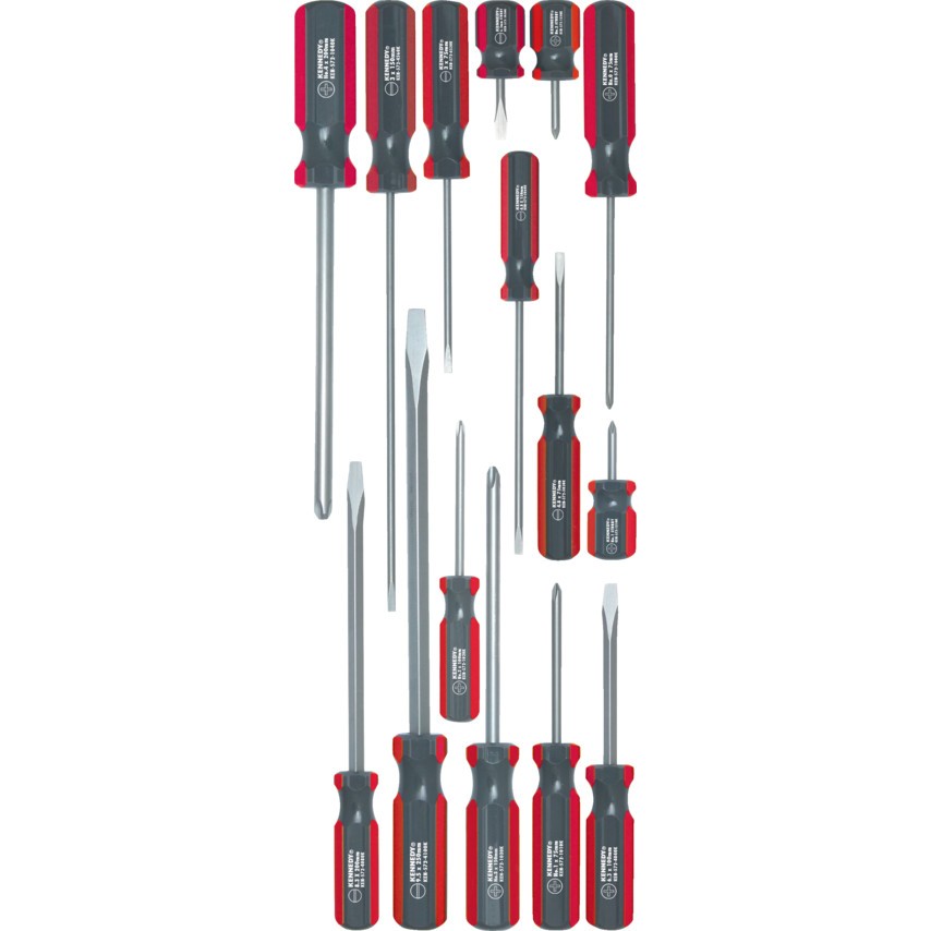 Screwdriver-setFlared,-parallel-and-crosspoint,-15-pcs
