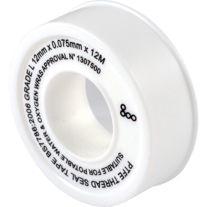 Thread-seal-tapePTFE-tape-thickness-0,075-mm,-width-12-mm
