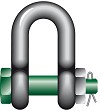 Dee shackle G-4153 c/w safety bolt tempered, heat treated steel, grade 6
