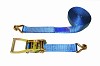 Lashing belt c/w hooks, lashing strenght 5 ton, width 50 mm polyester/gold chromatized steel